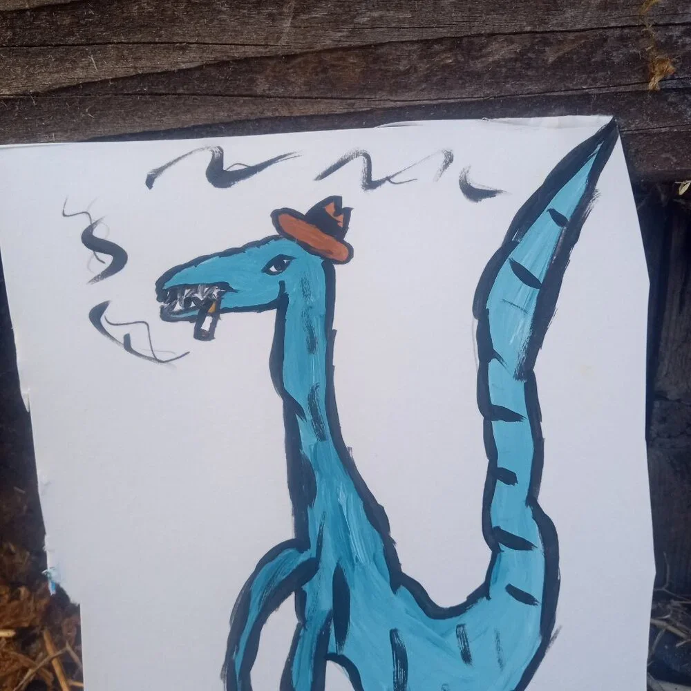 Dinosaur Painting Whimsical Decor - Picture 10 of 10